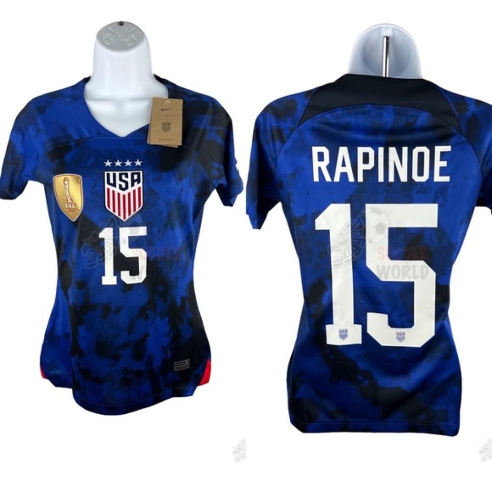 ⚽️ NWT 2022/23 USA USWNT Women's AWAY Breathe Soccer Jersey Rapinoe #15 🇺🇸
